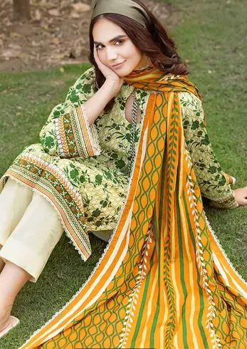 3PC Printed Lawn Unstitched Suit